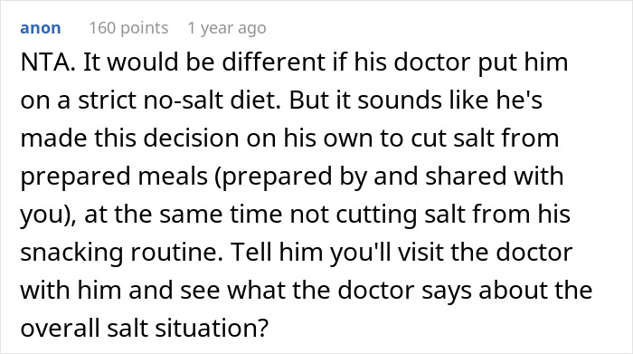 Woman Refuses To Cut Salt From Meals Completely Because Of BF&rsquo;s Blood Pressure, He Turns &ldquo;Salty&rdquo;