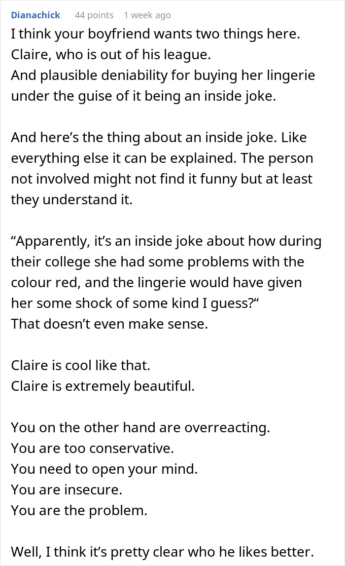 Woman Is Told She&rsquo;s &ldquo;Overreacting And Conservative&rdquo; After Her Reaction To Lingerie Prank