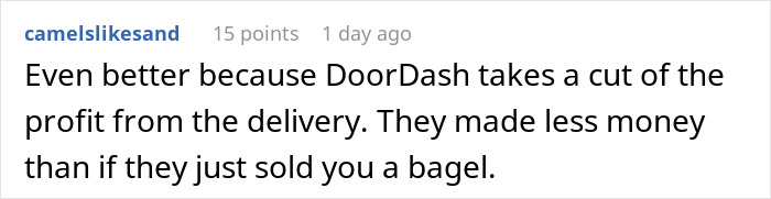Man Makes A DoorDash Order At A Coffee Shop To Spite The Barista Who Refused To Sell Him A Bagel Man Makes A DoorDash Order At A Coffee Shop To Spite The Barista Who Refused To Sell Him A Bagel