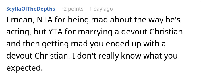 Woman Agrees To Convert If Husband Agrees To Actually Be A Good Christian, Triggers Him
