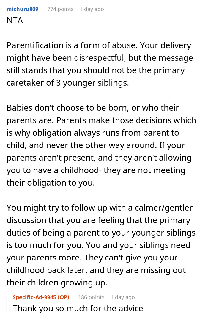 "AITA For Telling My Parents They Should Have Thought Twice Before Having More Kids?" "AITA For Telling My Parents They Should Have Thought Twice Before Having More Kids?"
