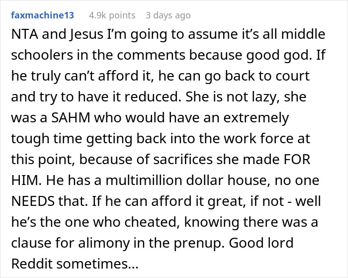 Ex-Hubby Asks Woman To Waive Alimony So He Can Pay For Cancer Treatment, She Emphasizes His Spending Ex-Hubby Asks Woman To Waive Alimony So He Can Pay For Cancer Treatment, She Emphasizes His Spending
