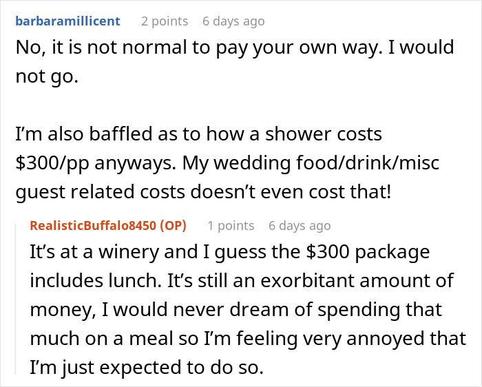 “How Tacky”: Woman Refuses To Attend Cousin’s Bridal Shower After Seeing $300 Entrance Fee “How Tacky”: Woman Refuses To Attend Cousin’s Bridal Shower After Seeing $300 Entrance Fee