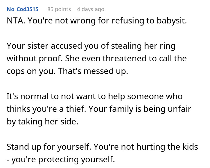 Woman Threatens To Call The Police On &lsquo;Thief&rsquo; Sister, Then Begs Her To Babysit