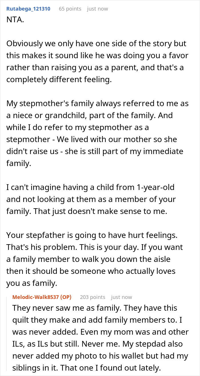 Neglectful Man Enraged That He Can't Walk Stepdaughter Down The Aisle, She Calls Him A Hypocrite