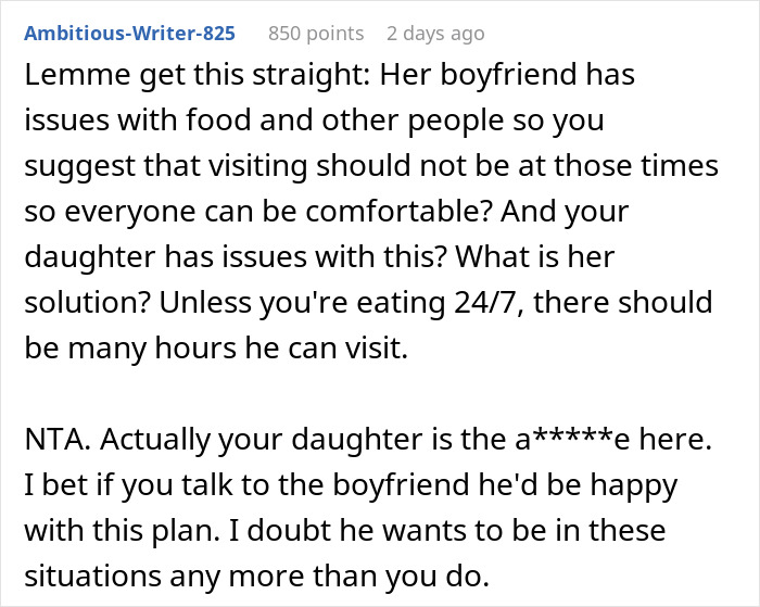 &ldquo;AITA If I Asked My Daughter&rsquo;s Deipnophobic Boyfriend Not To Come Over When We Are Eating?&rdquo;