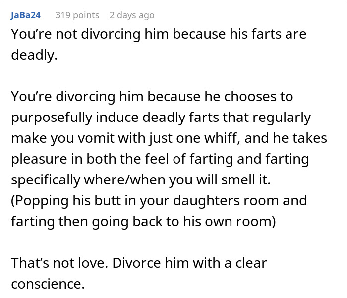 Husband Loves Making Himself As Flatulent As Possible, Ends Up A Divorcee After Wife Snaps Husband Loves Making Himself As Flatulent As Possible, Ends Up A Divorcee After Wife Snaps