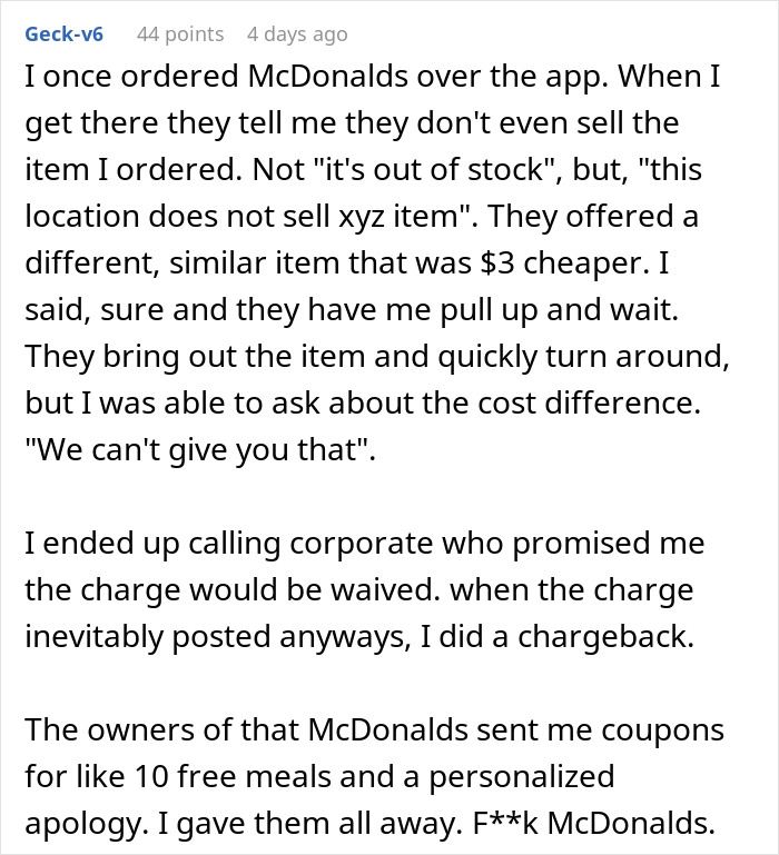 Customer&rsquo;s Malicious Compliance Highlights Fast-Food Chain&rsquo;s Ridiculous Policy, Forces Refund