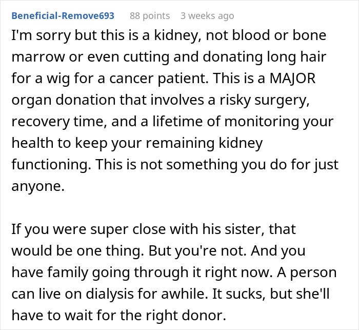 Guy Decides Not To Give Up A Kidney For Best Friend&rsquo;s Sister As She Intentionally Disrespects Him