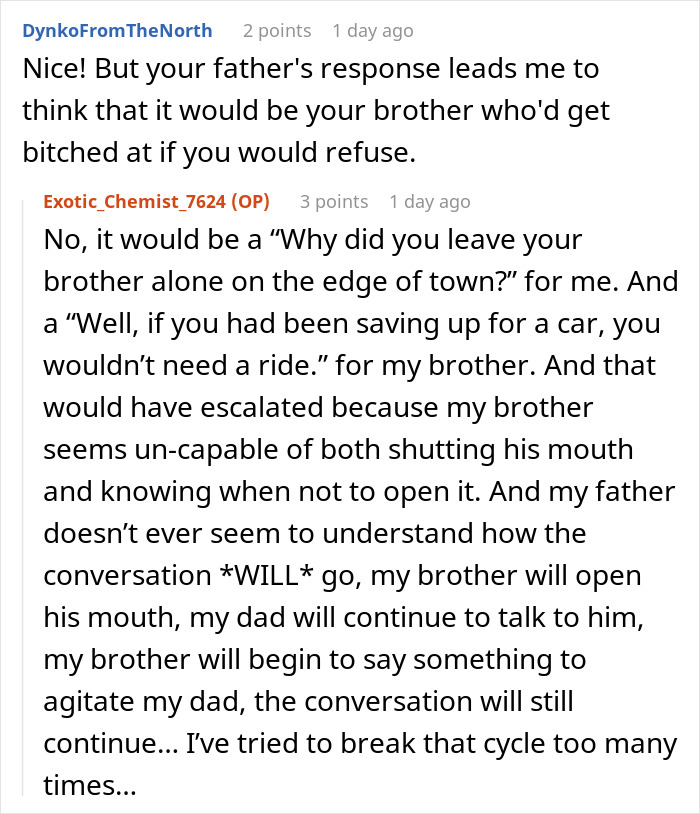Guy Expects Brother To Drop Everything To Give Him A Ride, Gets A Ride Much Longer Than Expected