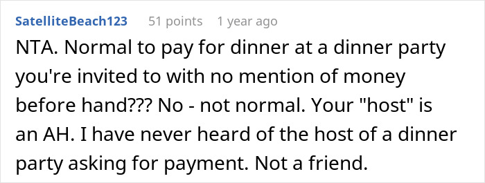 Unexpected Dinner Party Charge Leaves Guests Outraged: &ldquo;I Didn&rsquo;t Do This For Free&rdquo;