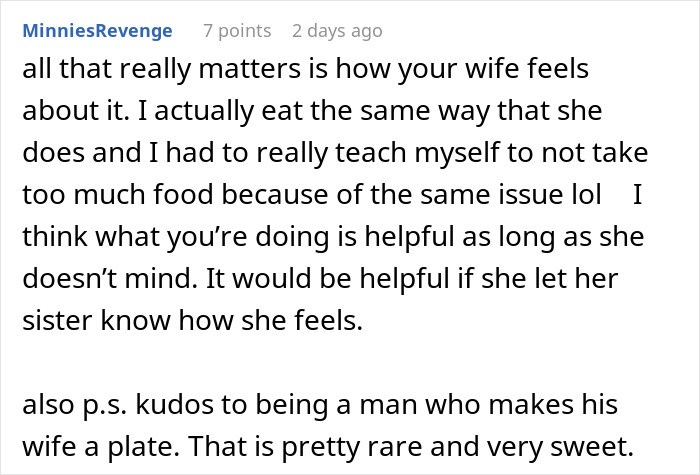 &ldquo;AITAH For Serving My Wife Less Food Than Me And Our Guests?&rdquo;