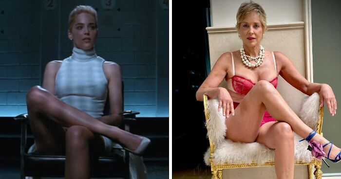 Sharon Stone Recreates Famous ‘Basic Instinct’ Scene In Red Lingerie At Age 66