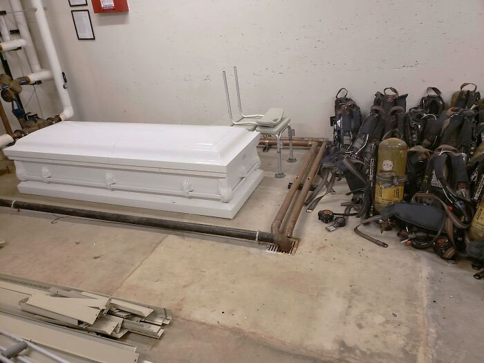 There's A Real Metal Casket In The Basement Of The Fire Station I Work At