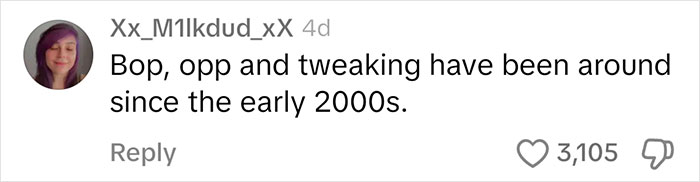 Comment discussing slang origins, receives 3,105 likes.