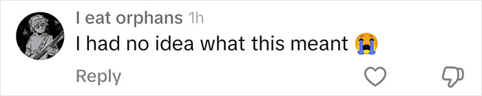 Social media comment expressing confusion about slang with crying emoji.