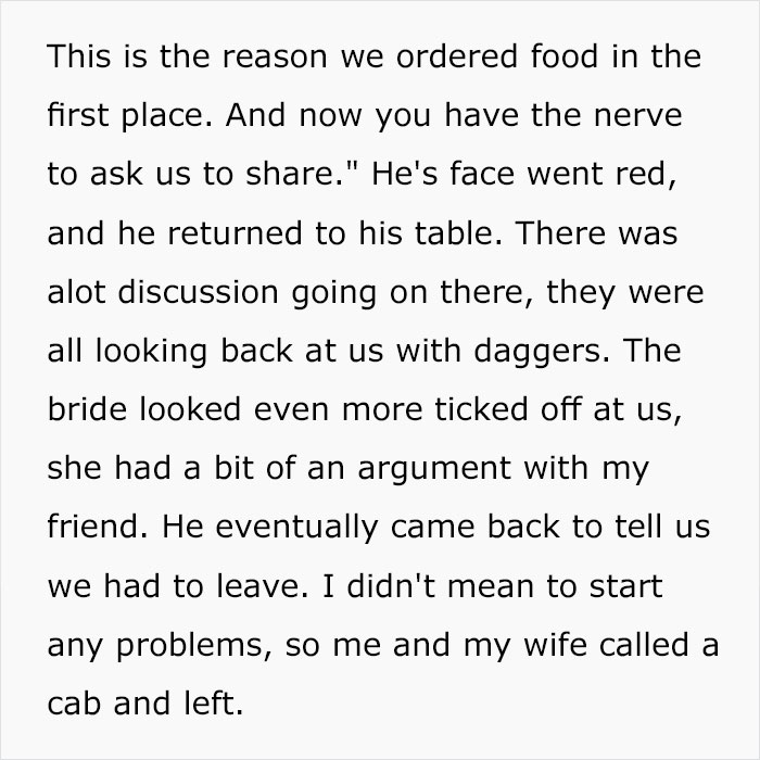 Bride Is Furious Guests Ordered Pizzas Because Her Family Ate Most Of The Food Bride Is Furious Guests Ordered Pizzas Because Her Family Ate Most Of The Food