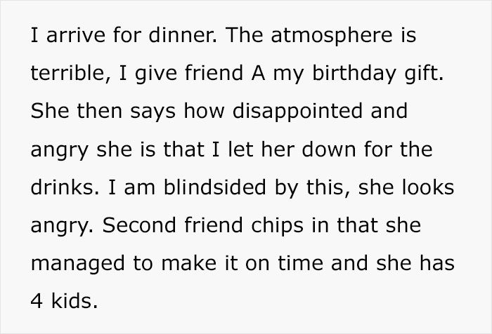 Friends Of 13 Years Turn Their Back On Woman After She Arrives Late For Party, She's Shocked Friends Of 13 Years Turn Their Back On Woman After She Arrives Late For Party, She's Shocked
