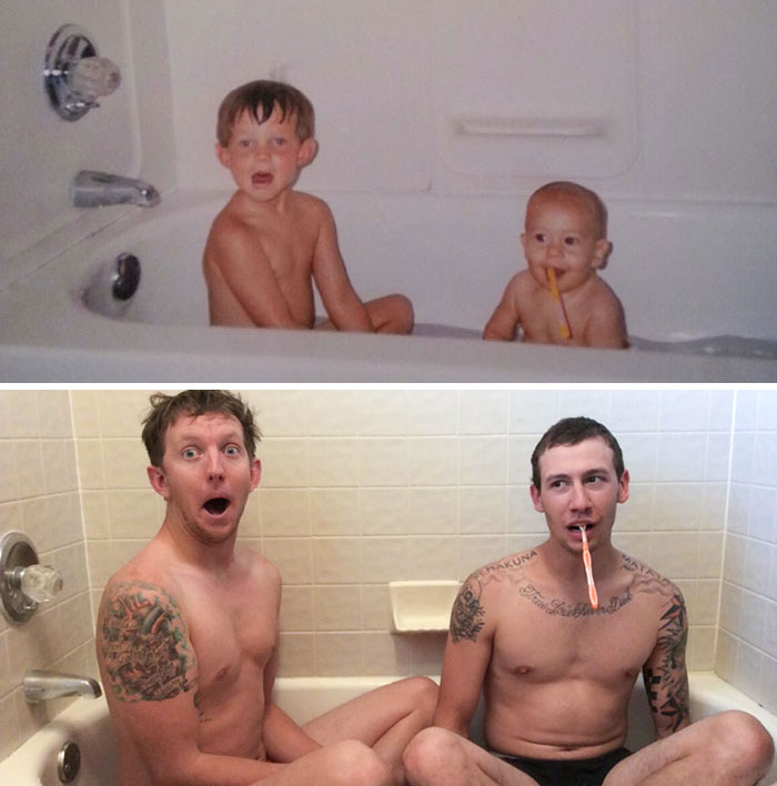 Mi papá dijo que solo quería fotos antiguas de sus hijos para su cumpleaños. Le regalamos una extra