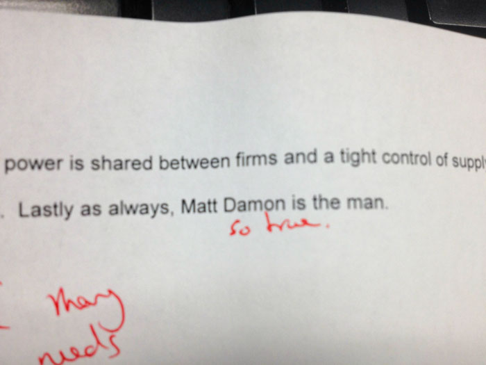 Professor Enjoyed The End Of My Friend's Senior Paper