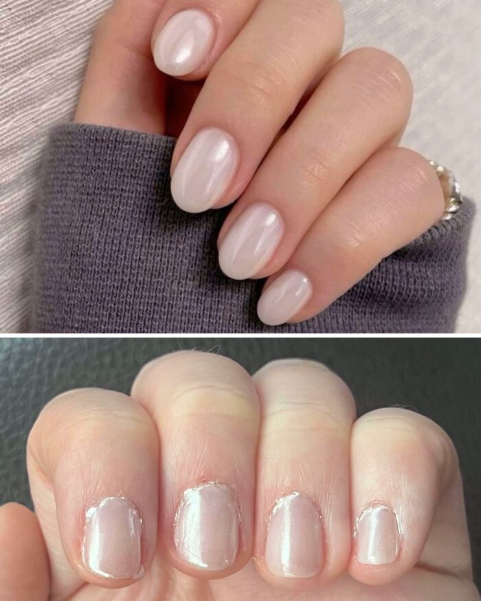 The Top Photo Is The Nail Design I Asked For And The Bottom Photo Is What They Did For $65