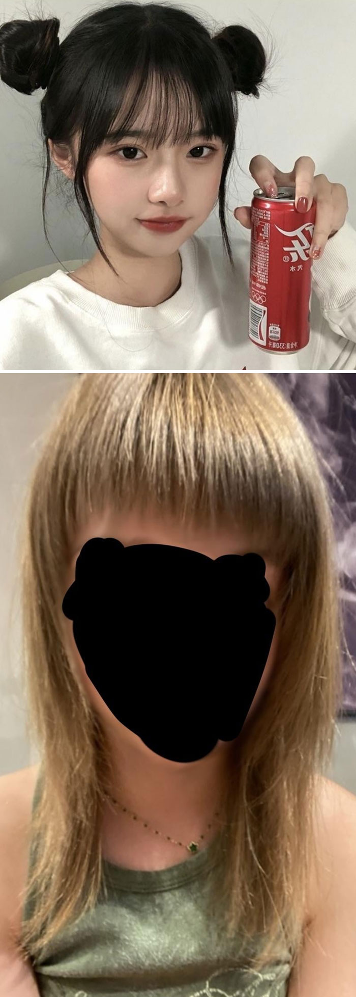 The Picture I Showed To My Hairdresser And The Haircut I Got. Not To Mention He Layered My Hair To Bits So Now It's Paper-Thin