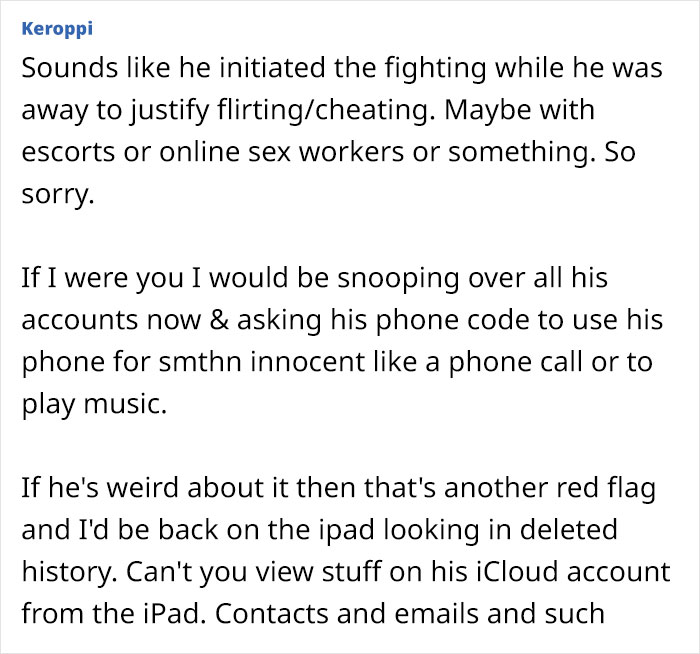 Husband Acts Suspiciously After Coming Back From Work Trip, Wife Goes Through His Search History