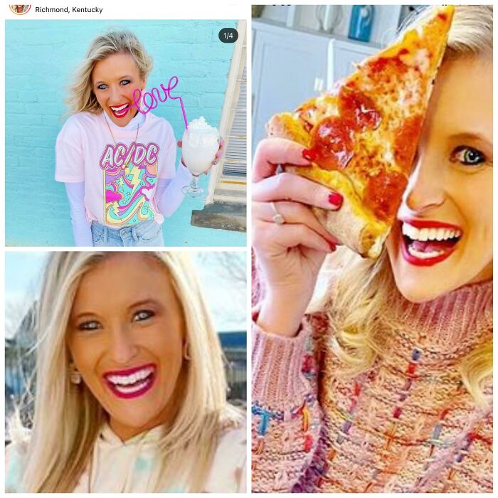 Siempre sale con esa cara de risa forzada