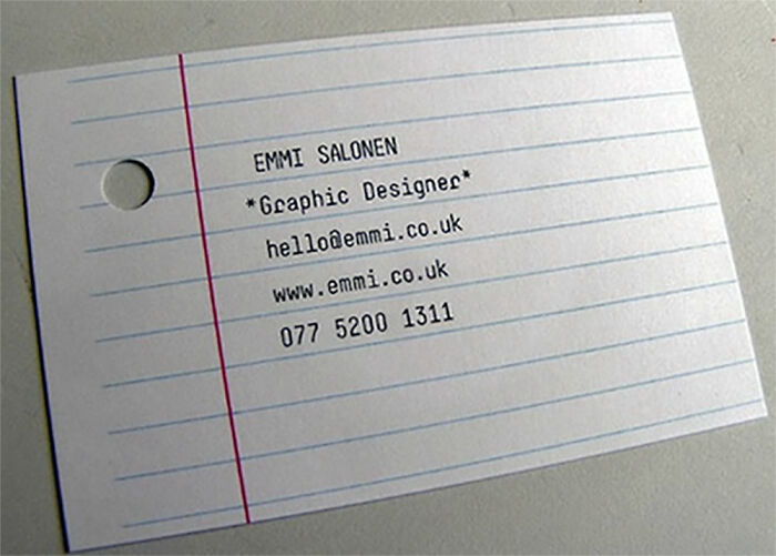 Lined Paper Business Card