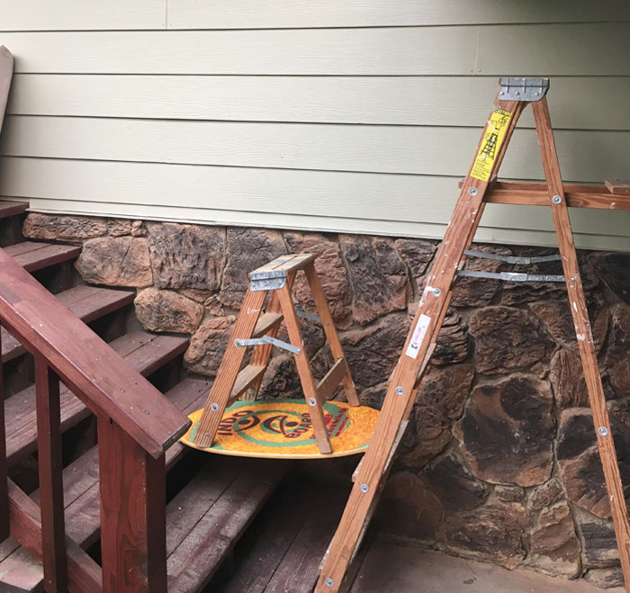 My Wife Set This Up So She Could Reach The Window To Wash It. Thank God I Found It Before She Actually Got On It