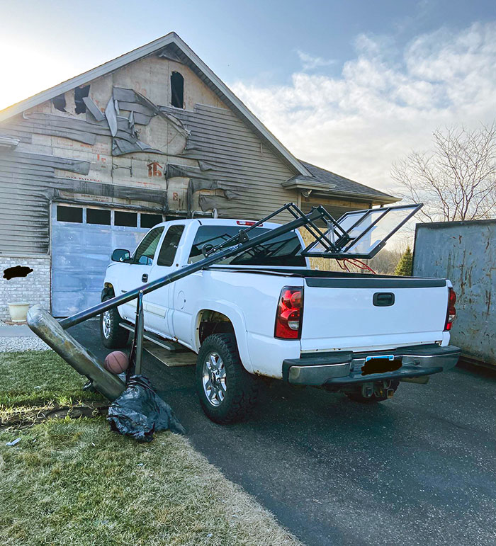 While I Was At My House, There Were Some Big Gusts Of Wind. I Heard Something Fall And Went Outside To Investigate. Zero Damage To The Truck