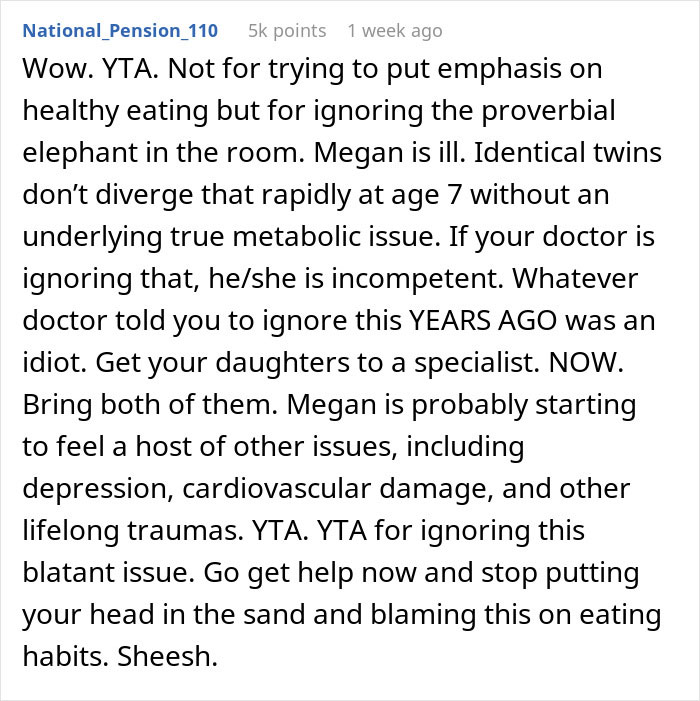 Parent Denies Punishing Their Skinny Twin After She Discovers True Motive Behind Family's Diet Shift Parent Denies Punishing Their Skinny Twin After She Discovers True Motive Behind Family's Diet Shift