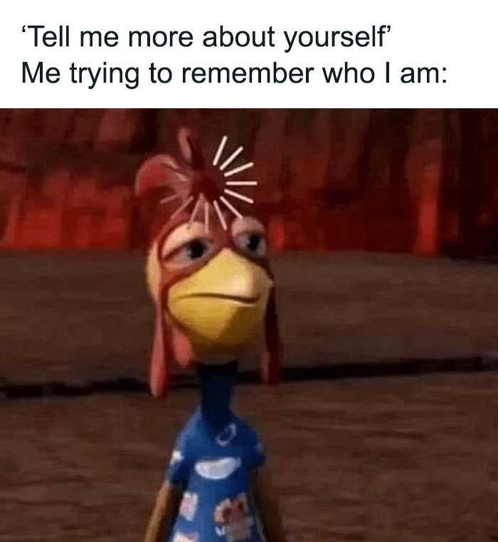 A cartoon character looks confused with a spinning pinwheel above the head, humorously depicting a relatable moment.