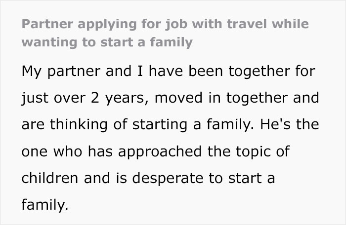 Woman Totally Unsure About Starting A Family With Partner After His Questionable Decision Woman Totally Unsure About Starting A Family With Partner After His Questionable Decision