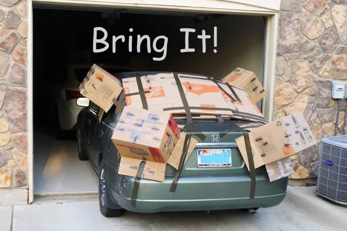 Approaching Hail Storm. Can't Fit 2 Cars In A One-Car Garage