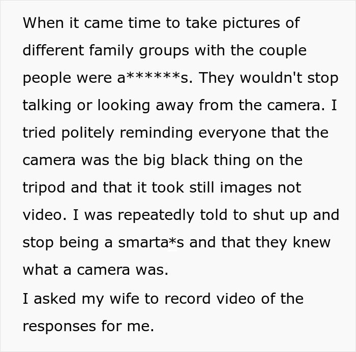 Rude Wedding Guests Complain About Terrible Pics Of Them, Get Shown Exactly Why That Happened