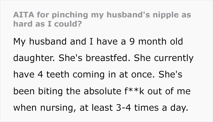 Nursing Mother Snaps After Husband Keeps Laughing At Her Pain, Pinches His Nipple Extremely Hard