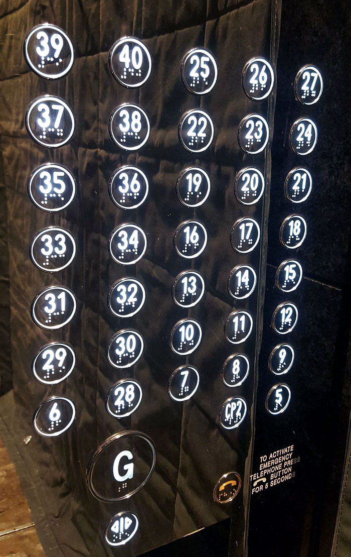 Los botones de este ascensor