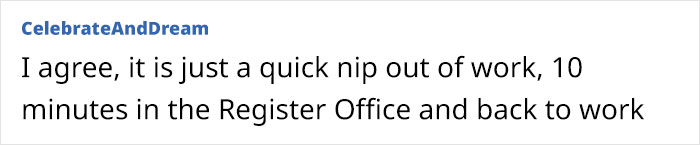 Bride Calls Her Wedding “Merely A Legal Formality”, Refuses To Take The Day Off From Work Bride Calls Her Wedding “Merely A Legal Formality”, Refuses To Take The Day Off From Work