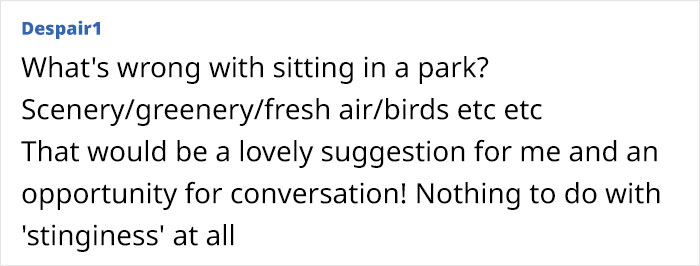 Woman Upset When Guy Asks Her To Sit In The Park For Second Date, Sparks Online Discussion Woman Upset When Guy Asks Her To Sit In The Park For Second Date, Sparks Online Discussion