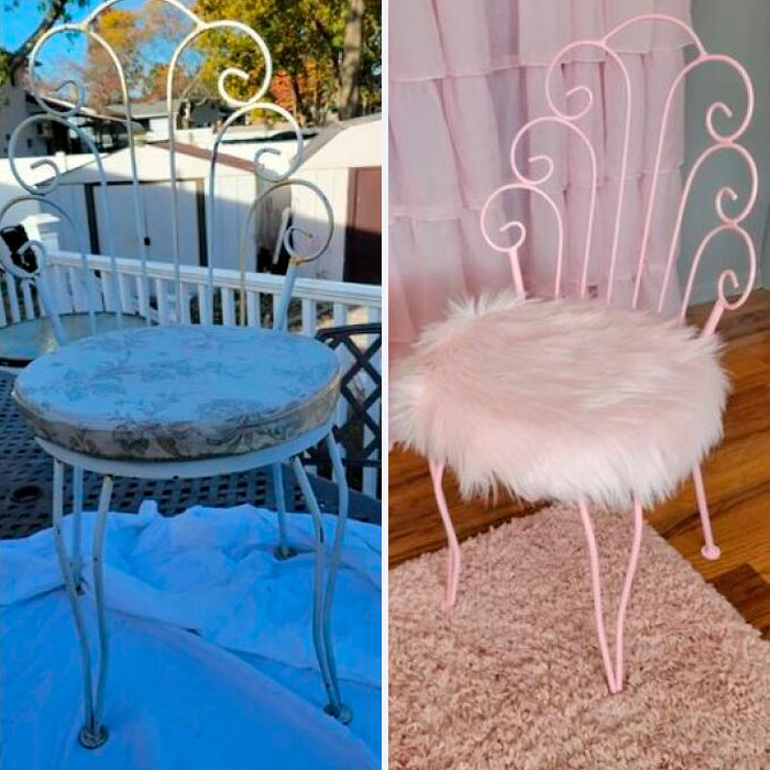 Got This Old Rusty Vintage Wrought Iron Chair For Free And Gave It Life