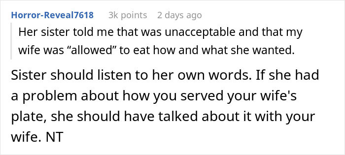 &ldquo;AITAH For Serving My Wife Less Food Than Me And Our Guests?&rdquo;