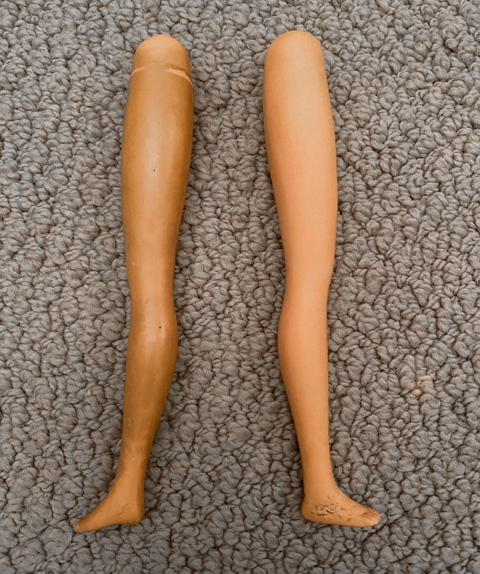 I Cleaned Smoke Stains Off Of A 1970 Living Barbie. Left Is Before, Right Is After