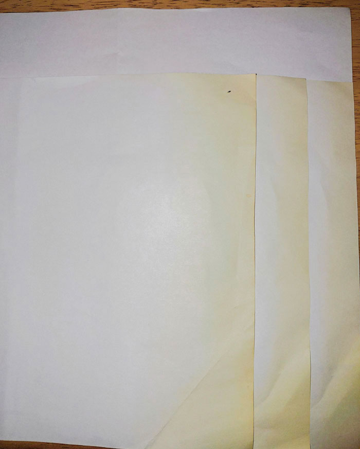 The Way Paper Browns After Being Exposed To Cigarette Smoke For Years