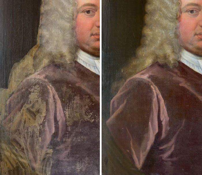 Cleaning Of This Wonderful Portrait And Removing Nicotine Residue