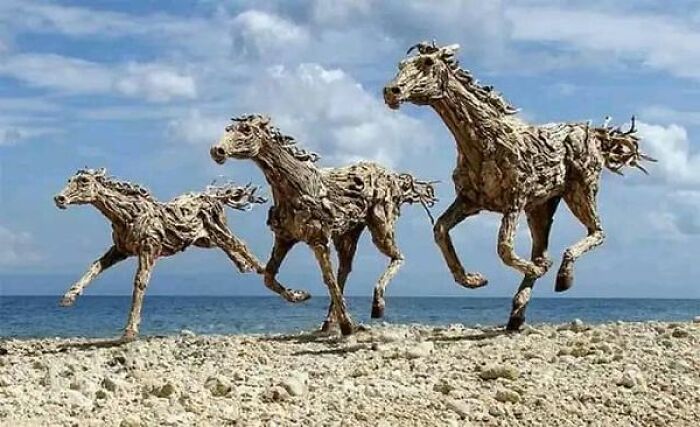 Esculturas hechas con madera de deriva, por Nagato Iwasaki