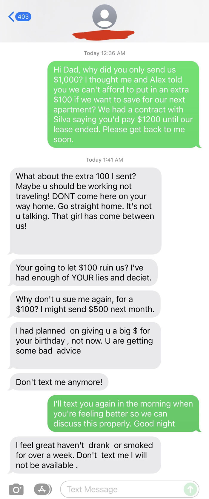 I Have No Words. My Dad Suddenly Decided That He Doesn’t Want To Pay The Full Share Of His Rent And All I Asked For Was An Explanation