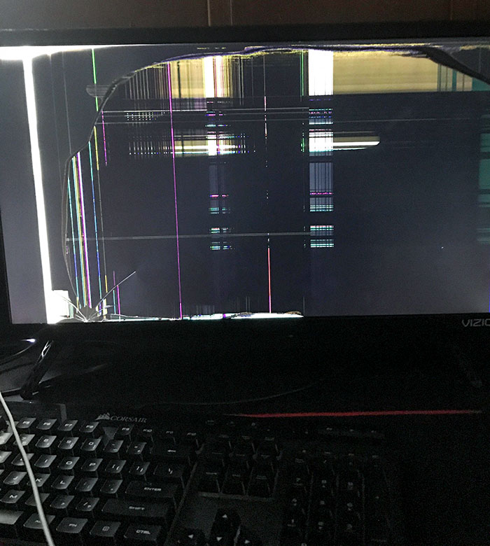 What Would You Guys Do If Your Dad Did This To Your $150 Monitor?