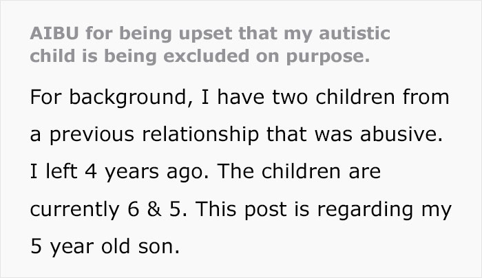 Mom Is Heartbroken After BF Takes His Son On Family Holiday, Refuses To Take Her Autistic Kid