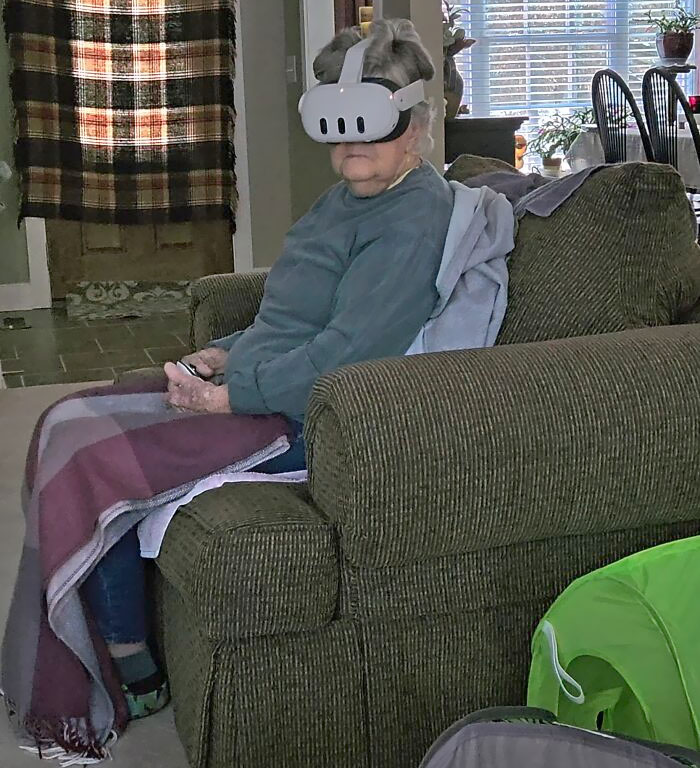 My 92-Year-Old Grandmother On The Quest 3. I Think She Was Visiting Italy